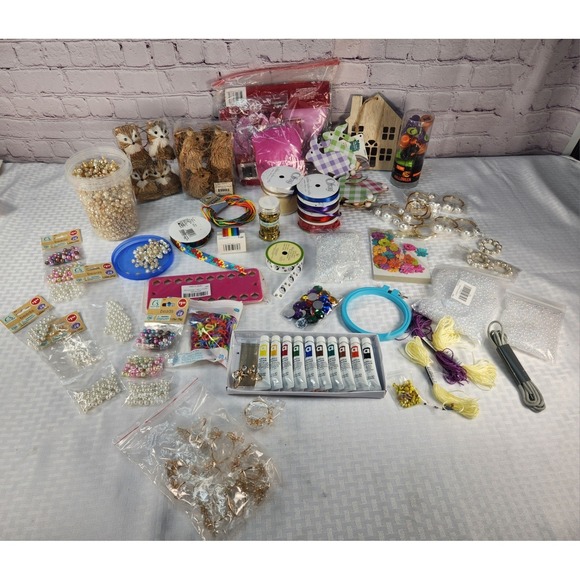 Multiple Brands Other - Lot of Mixed Craft Supplies New & Used Assorted Paint, Scrapbooking, Sewing Etc